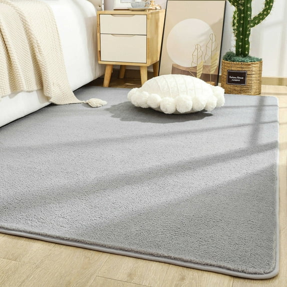 Softlife Ultra Cozy Area Rug Stylish Shag Plush Carpets for Bedroom Living Room College Dorms Home Decor,4'x 6',Gray