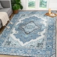 thumbnail image 1 of Softlife Ultra-Thin Chenille Vintage Area Rug Oriental Tribal Antique Carpet Boho Style, 5' x 8', Blue, 1 of 8