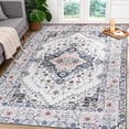 thumbnail image 1 of Softlife Ultra-Thin Chenille Vintage Area Rug Oriental Tribal Antique Carpet Boho Style, 7' x 10', Beige, 1 of 8