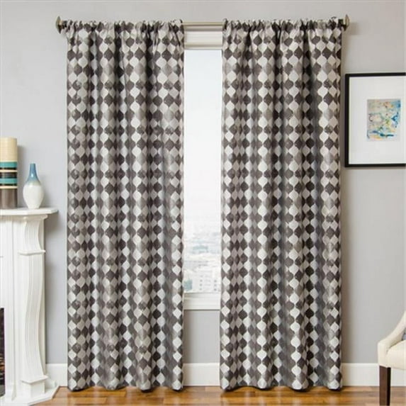 Softline Kingdom Rod Pocket Panel- Pewter- Pack Of 2