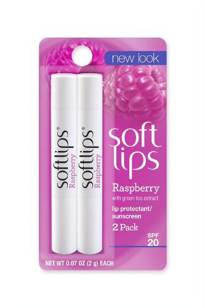 Softlips Lip Balm Protectant Value Pack, SPF 20, Raspberry, 0.07-Ounce Tubes ,Twin Pack (Pack of 6)