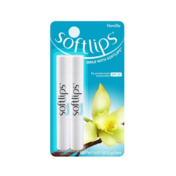 Softlips Lip Balm, Vanilla, 0.07 Oz, 2 Ct