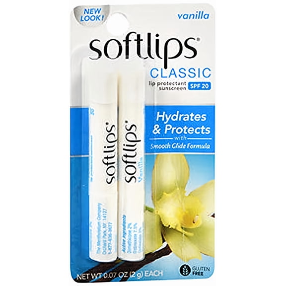 Softlips Lip Protectant/Sunscreen SPF 20, Vanilla 0.07 oz