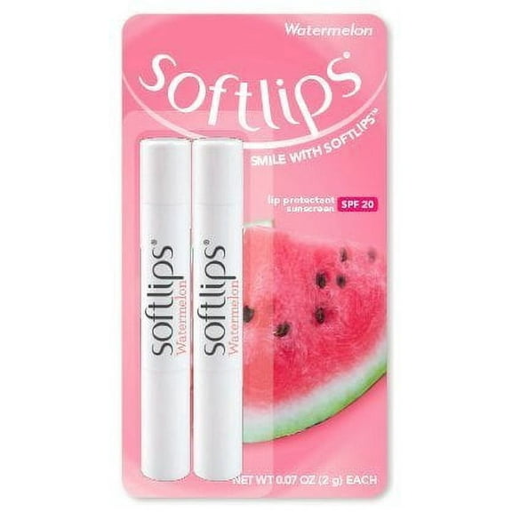 Softlips Lip Protectant SPF 20 Watermelon 0.07 oz, 2-Count (Pack of 12)