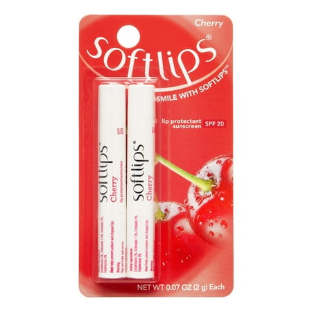 Softlips Lip Protectant/Sunscreen SPF 20 Cherry - 2ct
