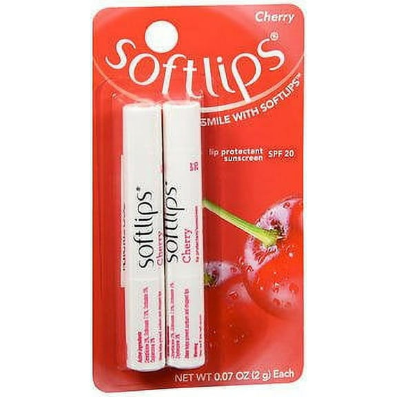 Softlips Lip Protectant/Sunscreen, Value Pack, Cherry, Twinpack