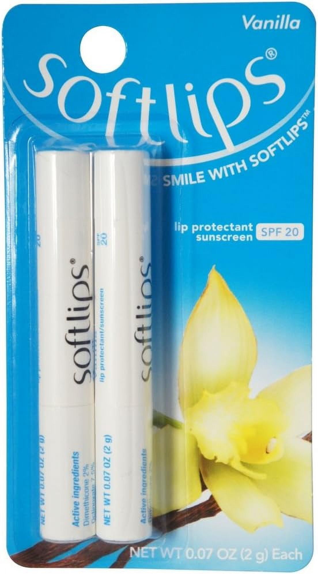 Softlips Lip Protectant With Sunscreen Spf 20, Vanilla, Value Pack - 2 Ea, 6 Pack
