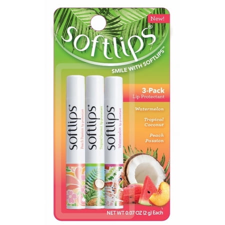 Softlips Tropical Flavors Spring Collection (Peach Passion, Tropical Coconut, Watermelon)
