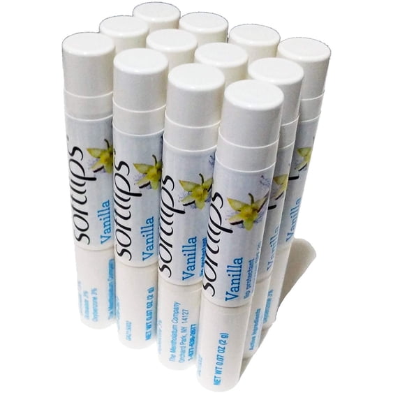 Softlips Lip Balm Protectant SPF 20, Vanilla Pack of 12 Sticks