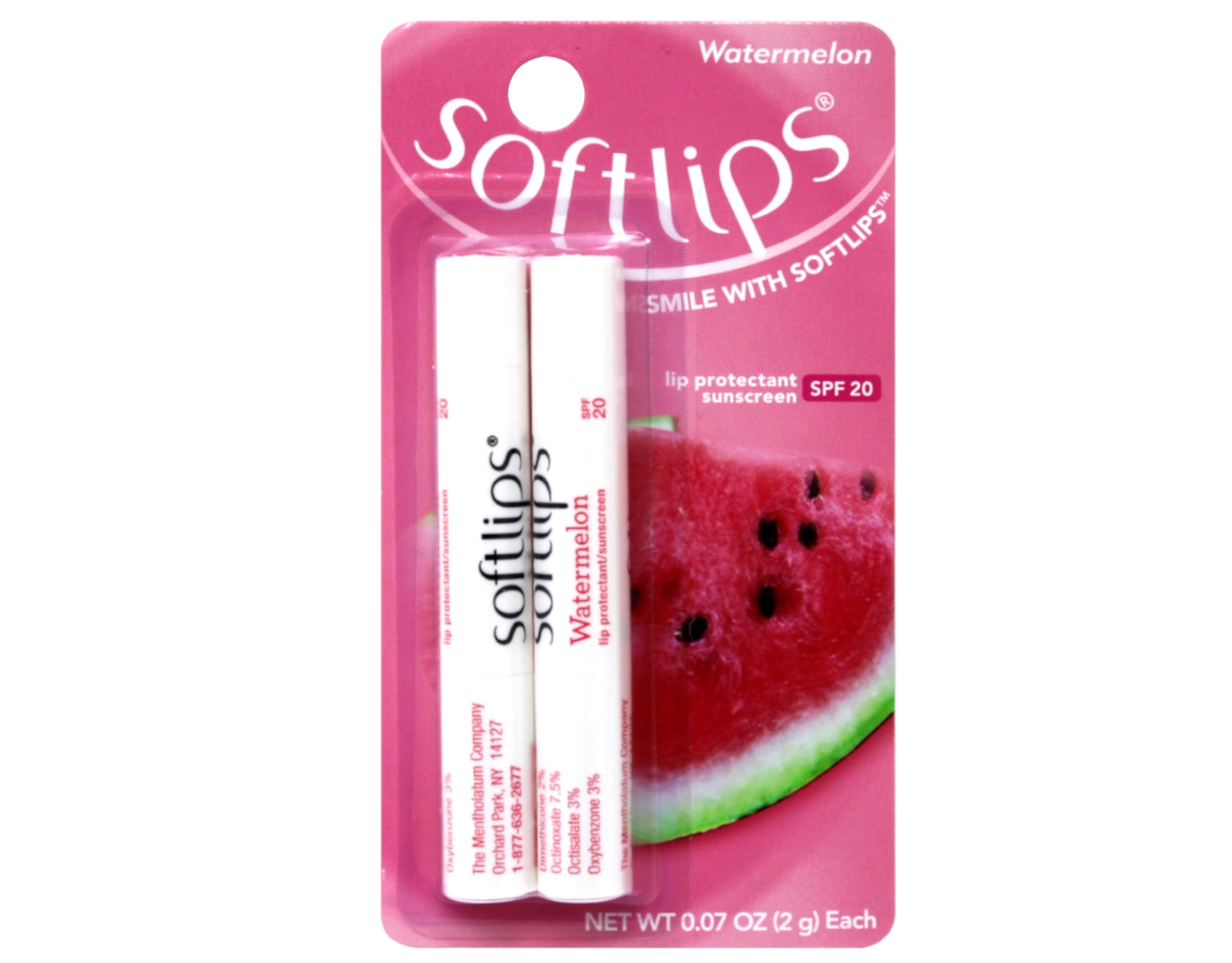 Softlips Watermelon Twin Pack Lip Protectant Sunscreen SPF 20, 0.07 oz ...