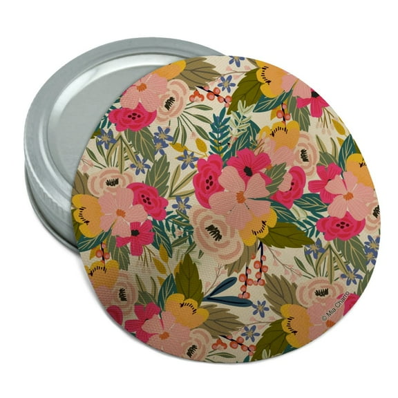 Softly Flowers Floral Pattern Round Rubber Non-Slip Jar Gripper Lid Opener