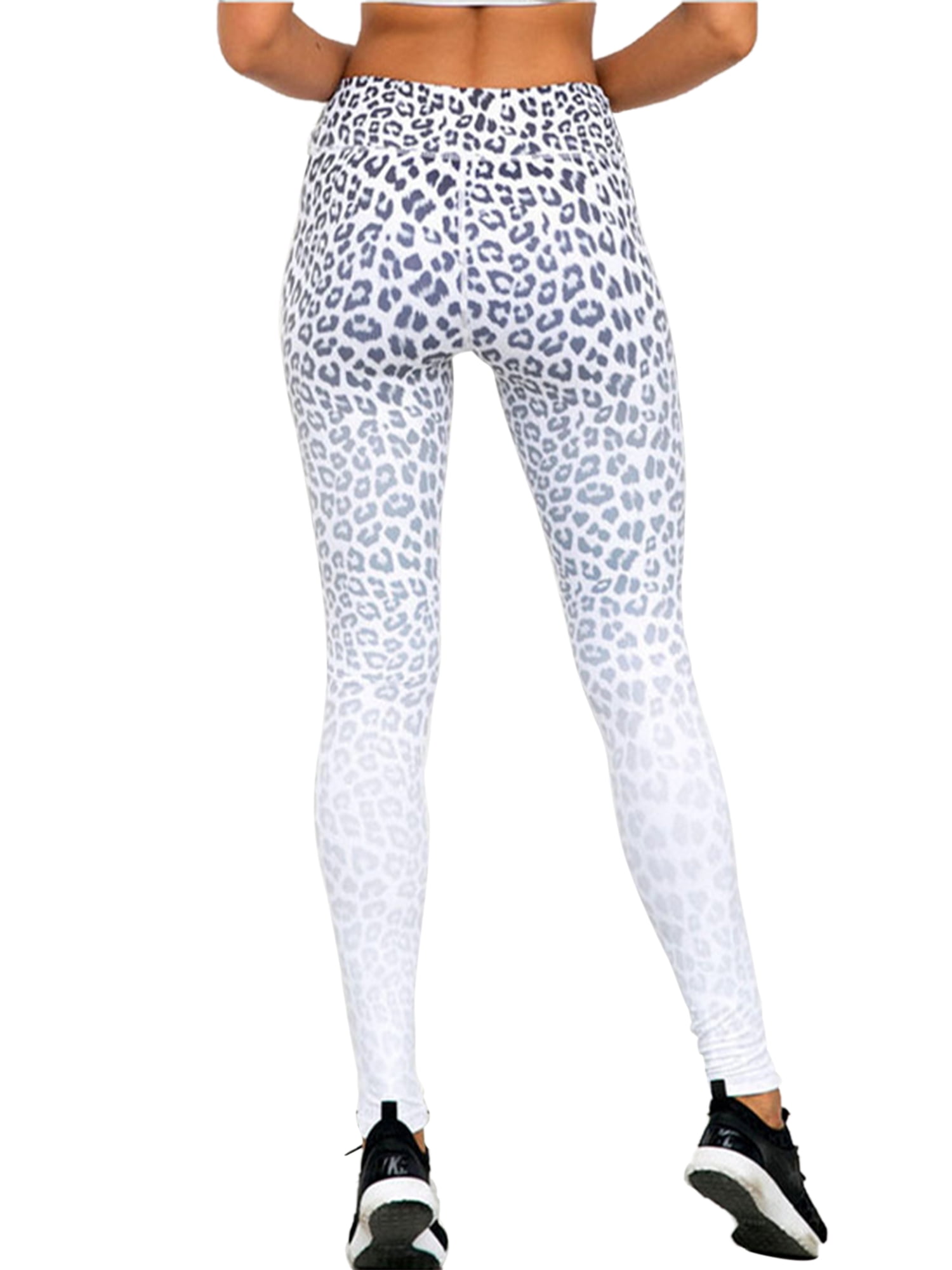 Softmallow Women's Leopard Yoga Pants 7/8 Length Basic Active Leggings