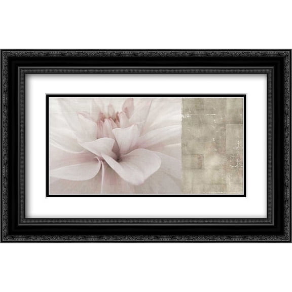 Softness 2x Matted 24x16 Black Ornate Framed Art Print by PI Studio