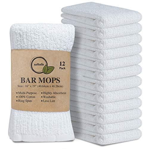 Softolle 12-Pack White Cotton Absorbent Kitchen Towels