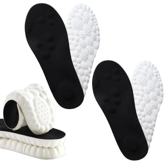 Softr Steps Insoles Women Men, 2026 New Trueloom Cloudbounce Insoles, 4D Memory Foam Cloud Technology Insole for Foot Support (2*Black, Men 9.5-10.5/ Women 10.5-11.5)