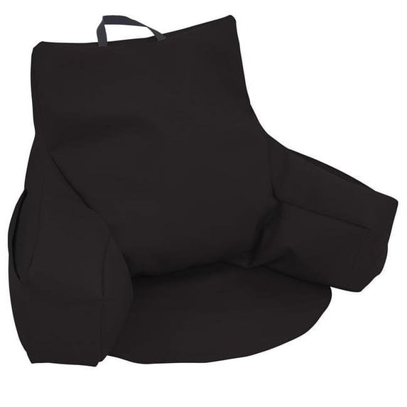 SoftScape Relax-N-Read Bean Bag Chair with Supportive Back Rest and Storage Pockets, Flexible, Portable, Alternative Seating for Toddlers, Preschoolers, and Kids - Black