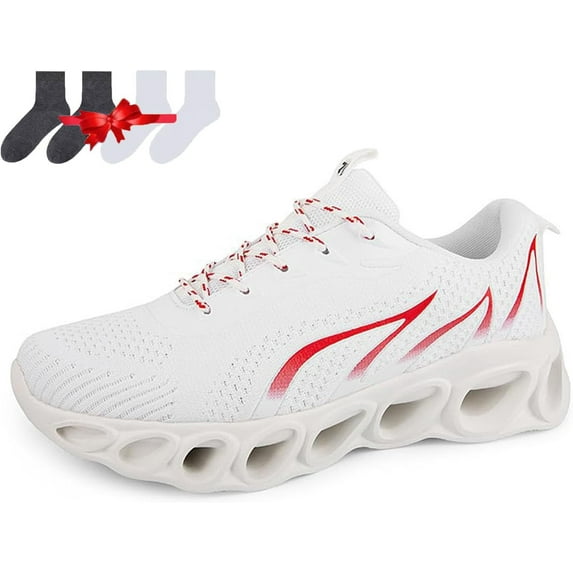 Women's Wide Width Walking Shoes, Slip-Resistant and Comfortable Sneakers for All-Day Support (White 8.5 US Men)