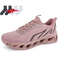 thumbnail image 1 of Women's Wide Width Walking Shoes, Slip-Resistant and Comfortable Sneakers for All-Day Support (Pink 10 US Men), 1 of 7
