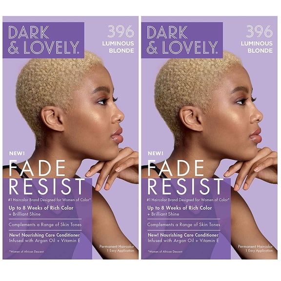 Softsheen Carson Dark And Lovely Reviving Colors Semi-Permanent Haircolor, Luminous Blonde 396 - Kit, 2 Pack