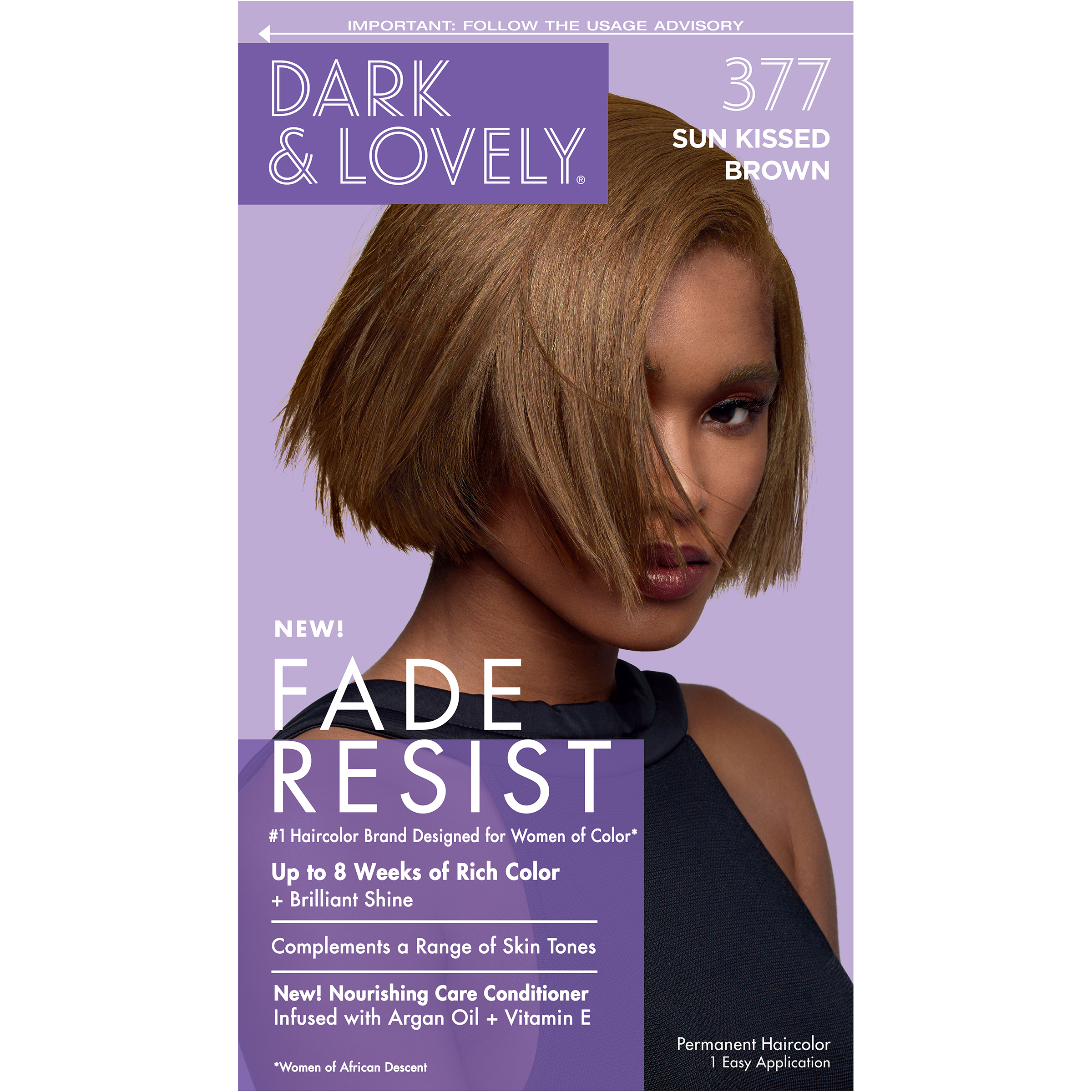 Softsheen-Carson Dark and Lovely Fade Resist Rich Conditioning Hair Color, Permanent Hair Dye, 377 Sunkissed Brown