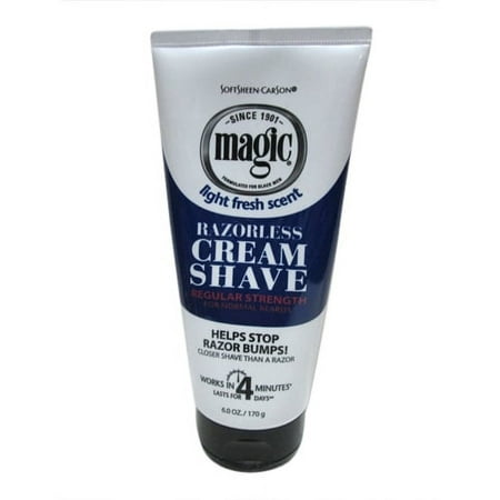 Softsheen Carson Magic Razorless Cream Shave With Shea Butter, Regular - 6 Oz, 3 Pack
