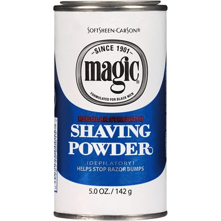 Softsheen-Carson Magic Razorless Shaving for Men, Blue Magic Shaving Powder, Regular Strength, Coarse Textured Beards, for Black Men, Depilatory,5 oz