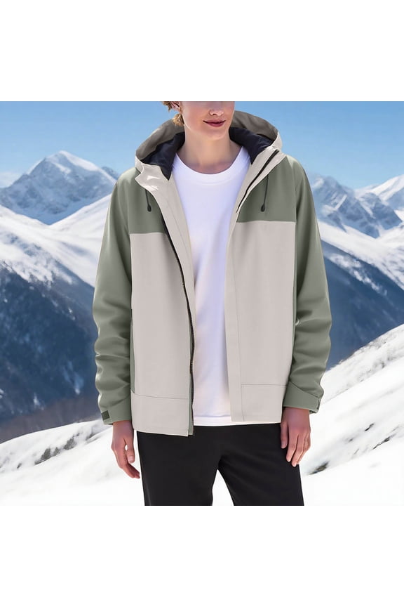 Softshell Jacket for Men Waterproof Windproof Long Sleeve Zipper Windbreaker with Pocket Mint Green S