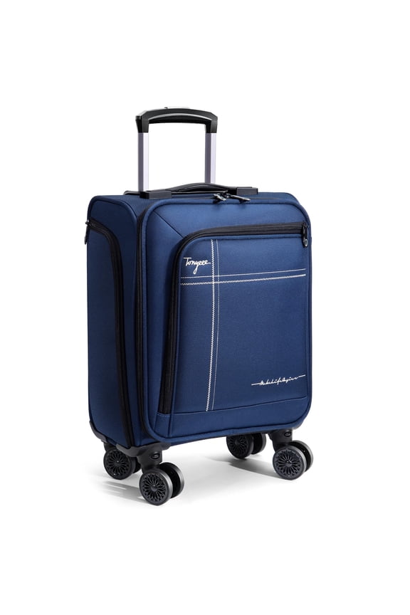 Softside Carry on Luggage Airline Approved, 17 Inch Underseat Carry-on Luggage with Removable Spinner Wheels, Small Personal Item Suitcase for Travel Business (Black, 17 inch_Underseat)