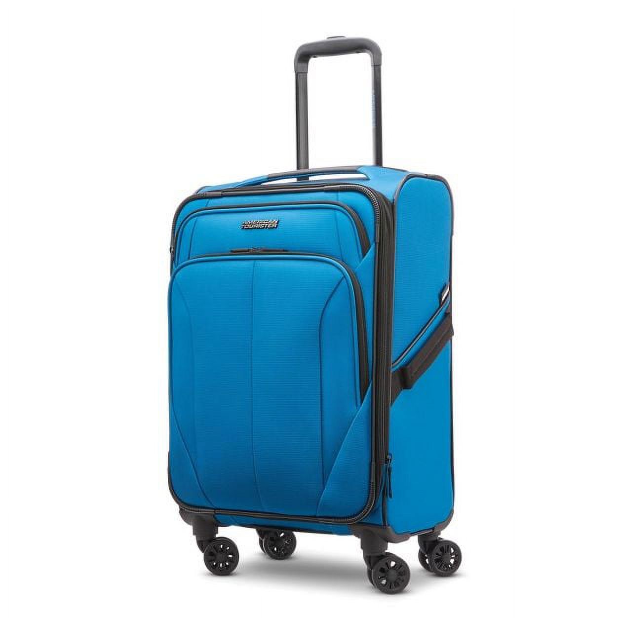 Softside Carry On Spinner Suitcase,DEEP BLUE