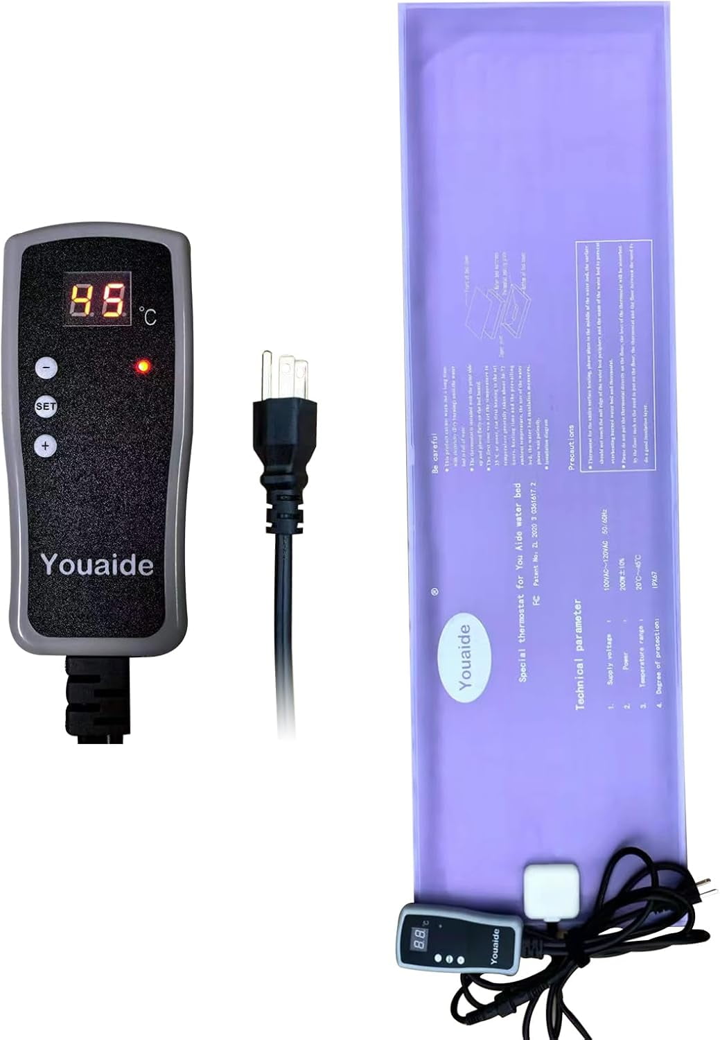 Softside Hardside Water Bed Heater, 240W Digital Display Smart Water