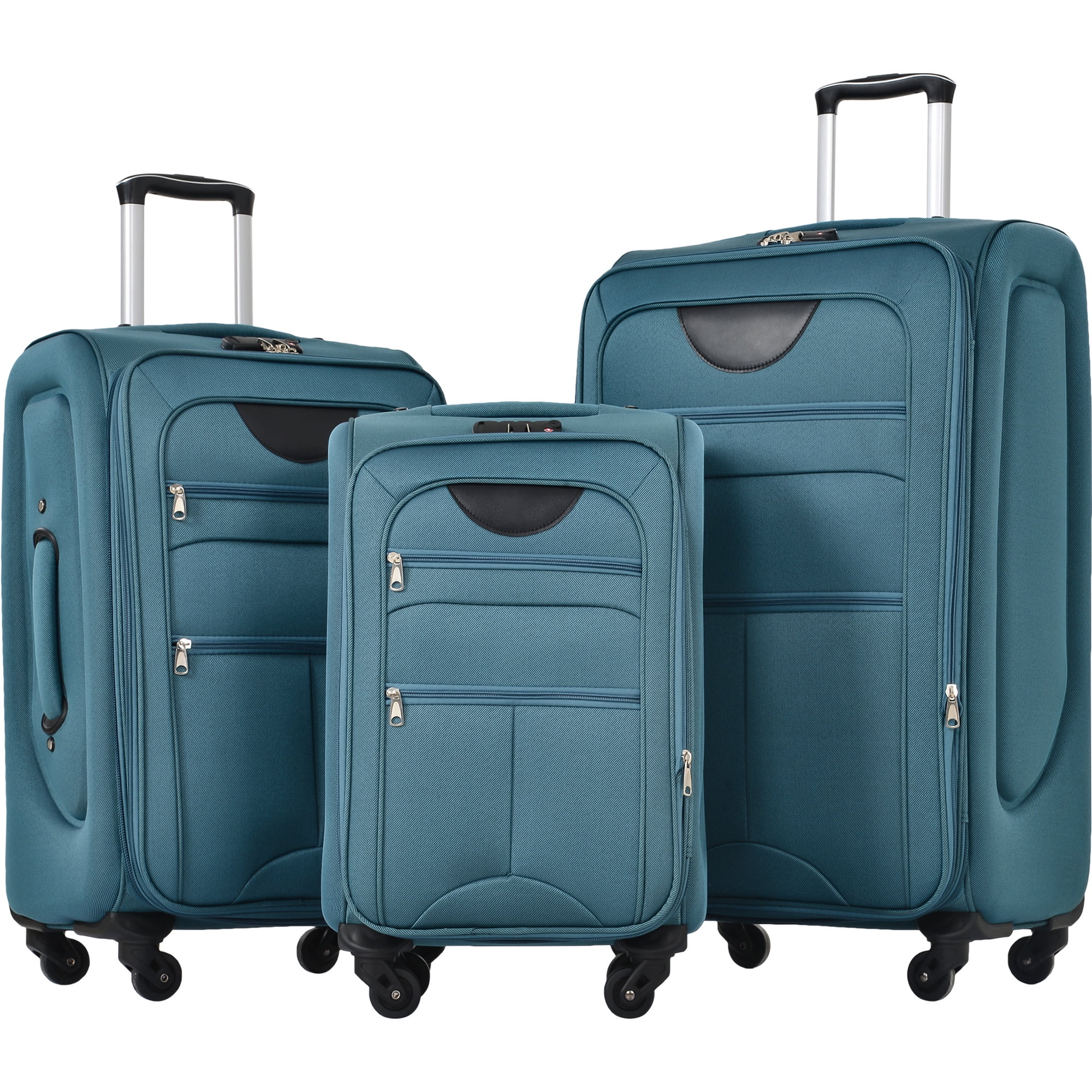 Softside Luggage Expandable 3 Piece Set Suitcas, Aukfa Softshell ...