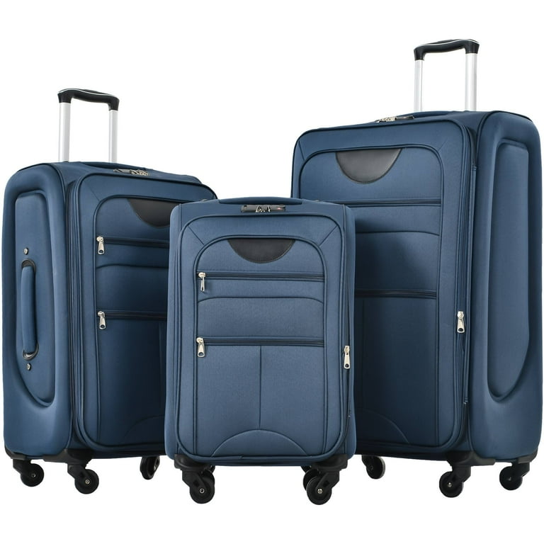 Softside Luggage Expandable 3 Piece Set Suitcase Upright Spinner Softshell Lightweight Luggage Travel Set Walmart