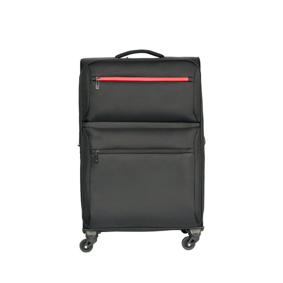 Softside Luggage Set: 3-Piece Expandable Spinner Suitcase, Black Fabric, Lightweight Travel Set (20/24/28 inch) for Easy Travel. TSA Lock.