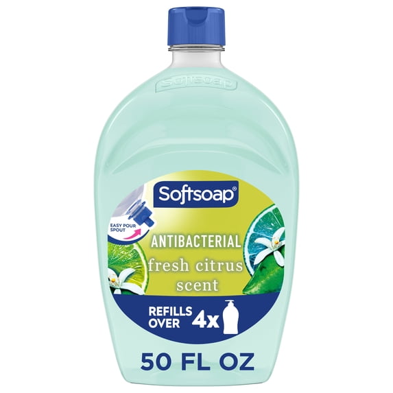 Softsoap Antibacterial Liquid Hand Soap, Fresh Citrus Scent, 50 fl oz Refill