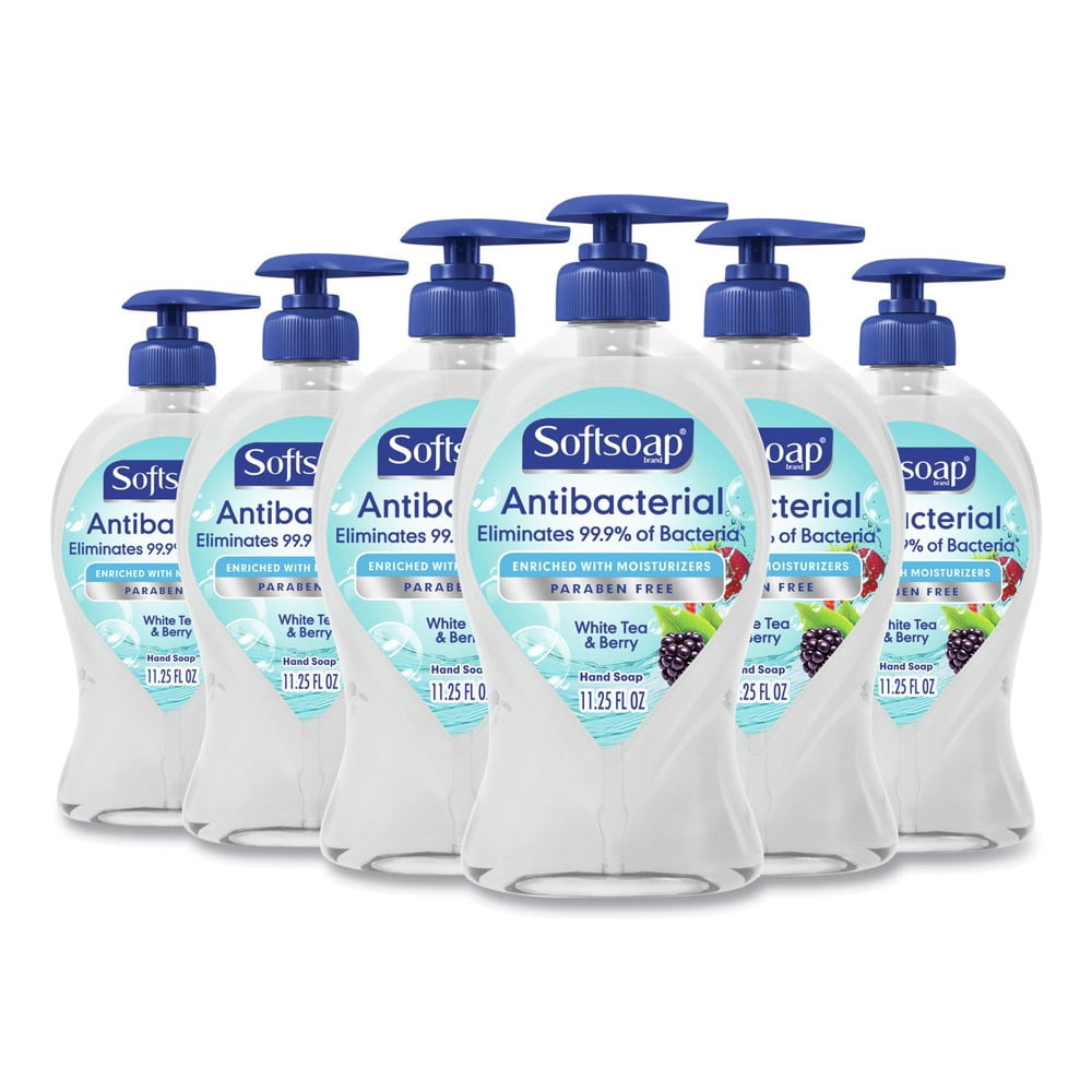 Softsoap Antibacterial Hand Soap White Tea & Berry Fusion 11 1/4 oz Pump Bottle 6/Ctn 44573