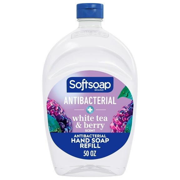Softsoap Antibacterial Liquid Hand Soap Refill, White Tea and Berry - 50 Fluid Ounce