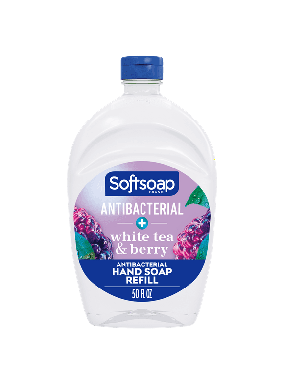 Softsoap Antibacterial Liquid Hand Soap Refill, White Tea and Berry, 50 oz