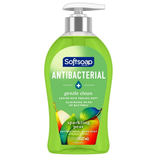Softsoap Antibacterial Liquid Hand Soap, Sparkling Pear Scent Hand Soap, 11.25 oz Bottle