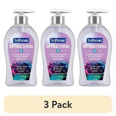 (3 pack) Softsoap Antibacterial Liquid Hand Soap, White Tea and Berry Scent Hand Soap, 11.25 oz Bottle