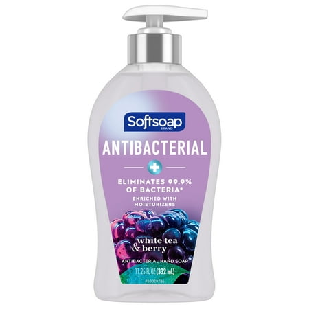 Softsoap Antibacterial Liquid Hand Soap, White Tea and Berry Scent Hand Soap, 11.25 oz Bottle