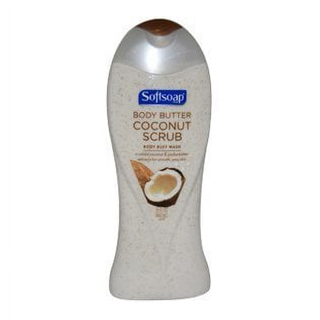 Softsoap Body Wash Coconut Butter Scrub, 20 Fl Oz (2 Pack)
