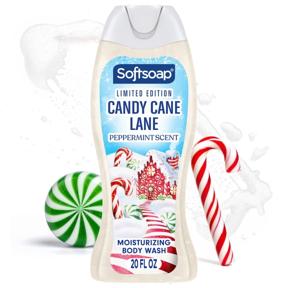 Softsoap Limited Edition Candy Cane Lane Body Wash, Peppermint Scent, 20 fl oz