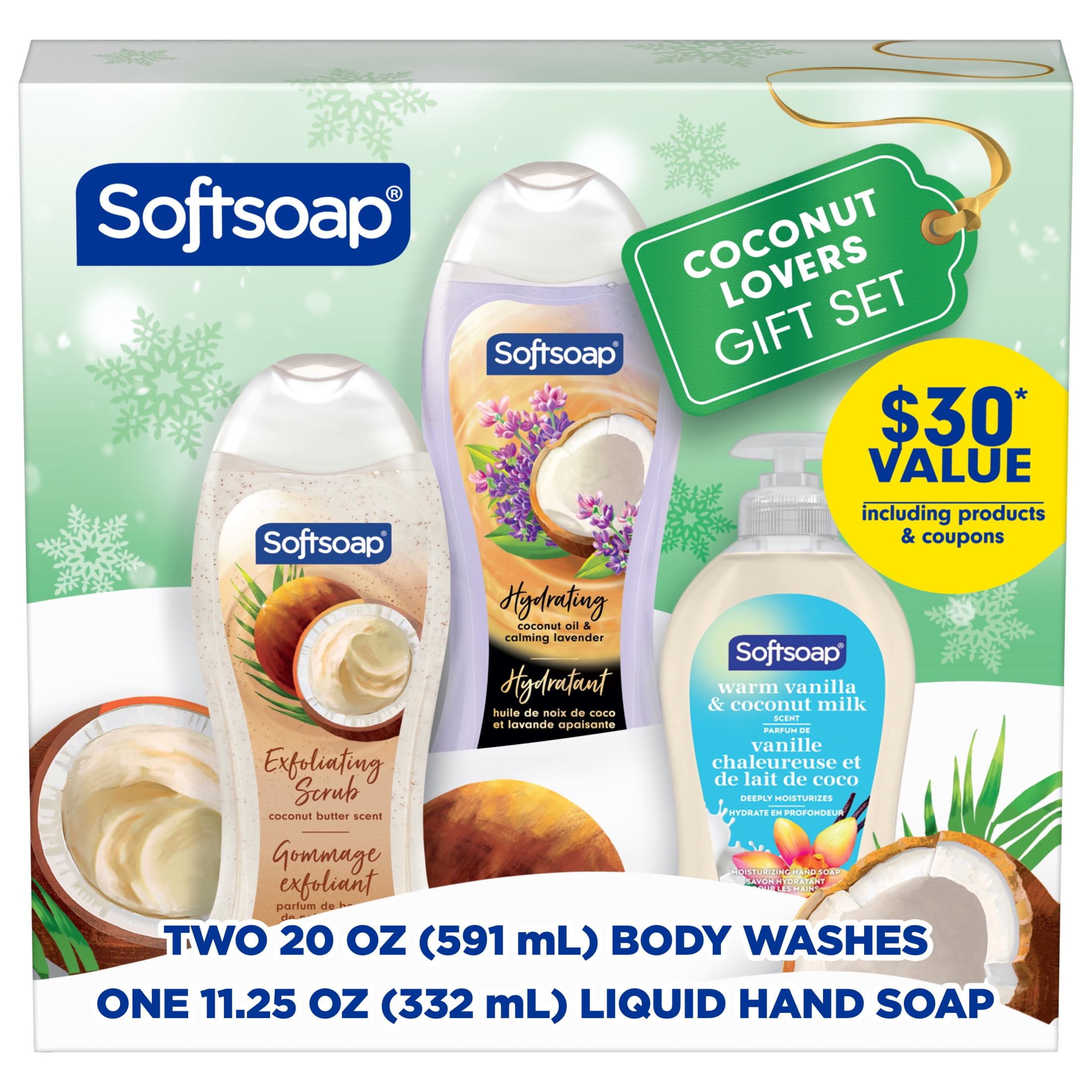 Softsoap Coconut Lovers Holiday Gift Set - 3 Piece Body and Hand Care