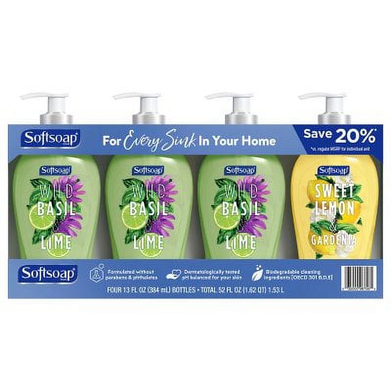 Softsoap Decor Liquid Hand Soap Value Pack, Wild Basil & Lime, Sweet