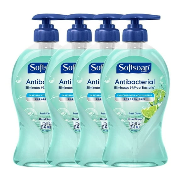 Softsoap Effective Liquid Hand Soap - The Ideal Sensitive Skin Hand Soap, Dermatologist Tested Fresh Citrus - Clinically Proven, Refillable Soap Bottle with Pump 11.25 fl oz Per Pack, Pack of 4