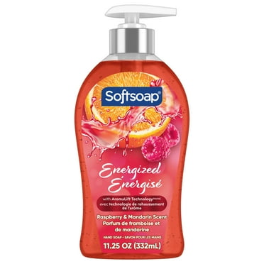 Softsoap Energized Liquid Hand Soap, Paraben Free, pH Balanced, Raspberry and Mandarin Scent, 11.25 fl oz Pump Bottle
