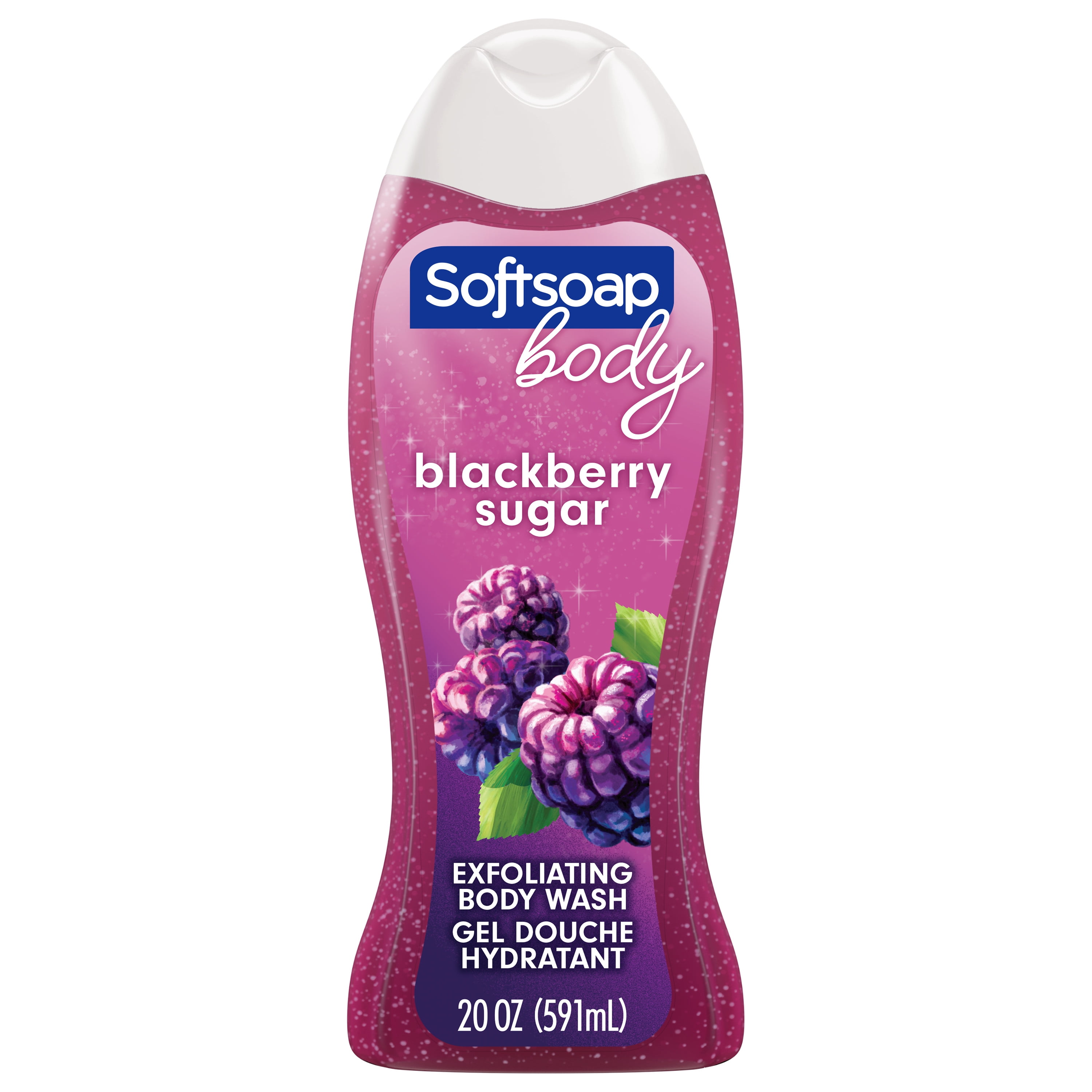 Softsoap Exfoliating Body Wash Blackberry Sugar Scrub for Adults