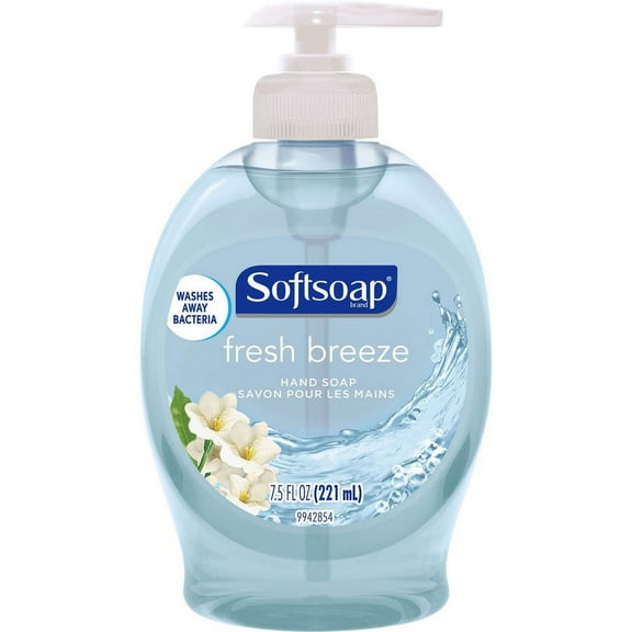 Softsoap Fresh Breeze Hand Soap - Fresh Breeze Scent - 7.5 fl oz (221.8 mL) - Dirt Remover, Bacteria Remover, Kill Germs - Hand, Skin - Blue - Rich La | Bundle of 2 Each