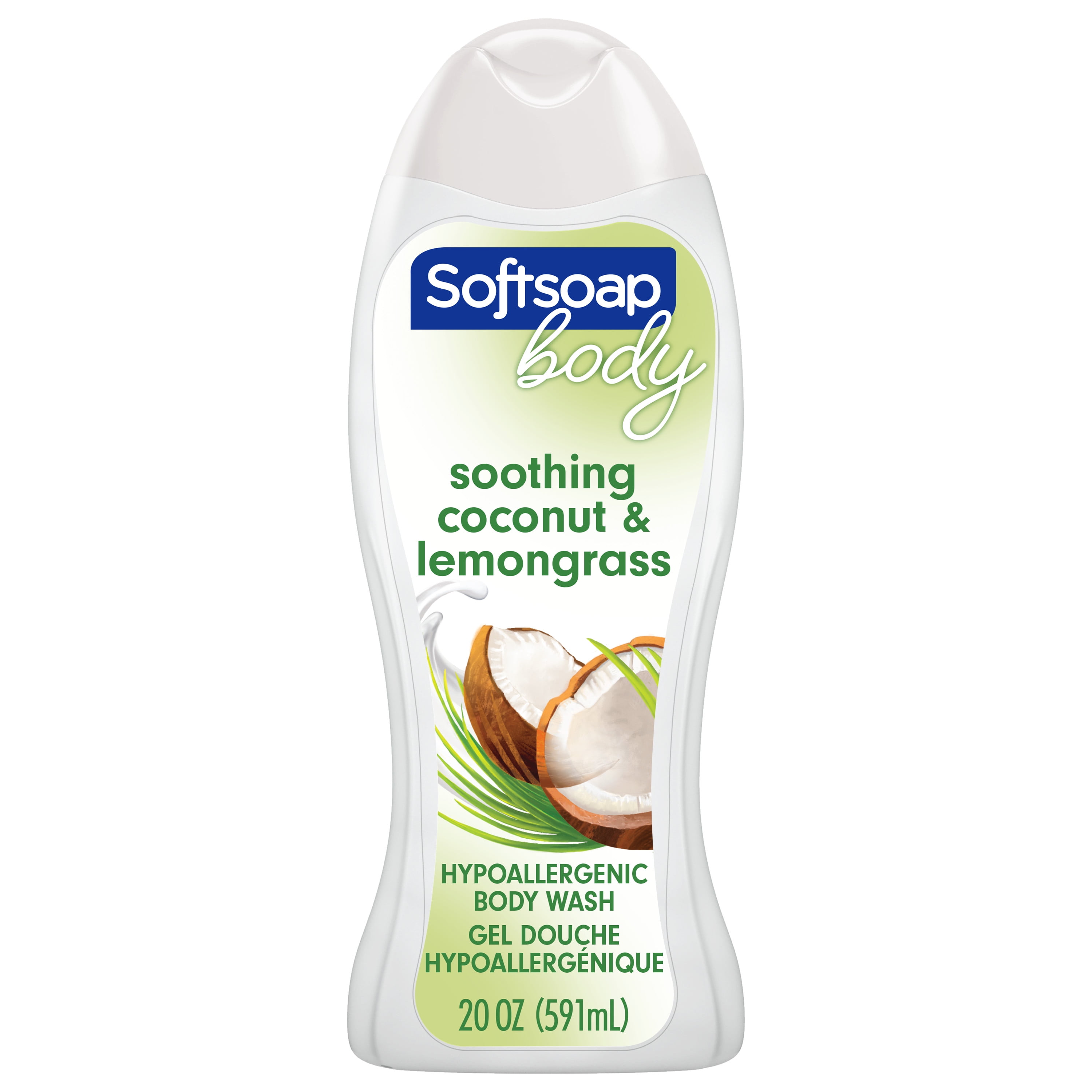 Softsoap Hypoallergenic Body Wash, Coconut Gentle Wash, 20 fl oz