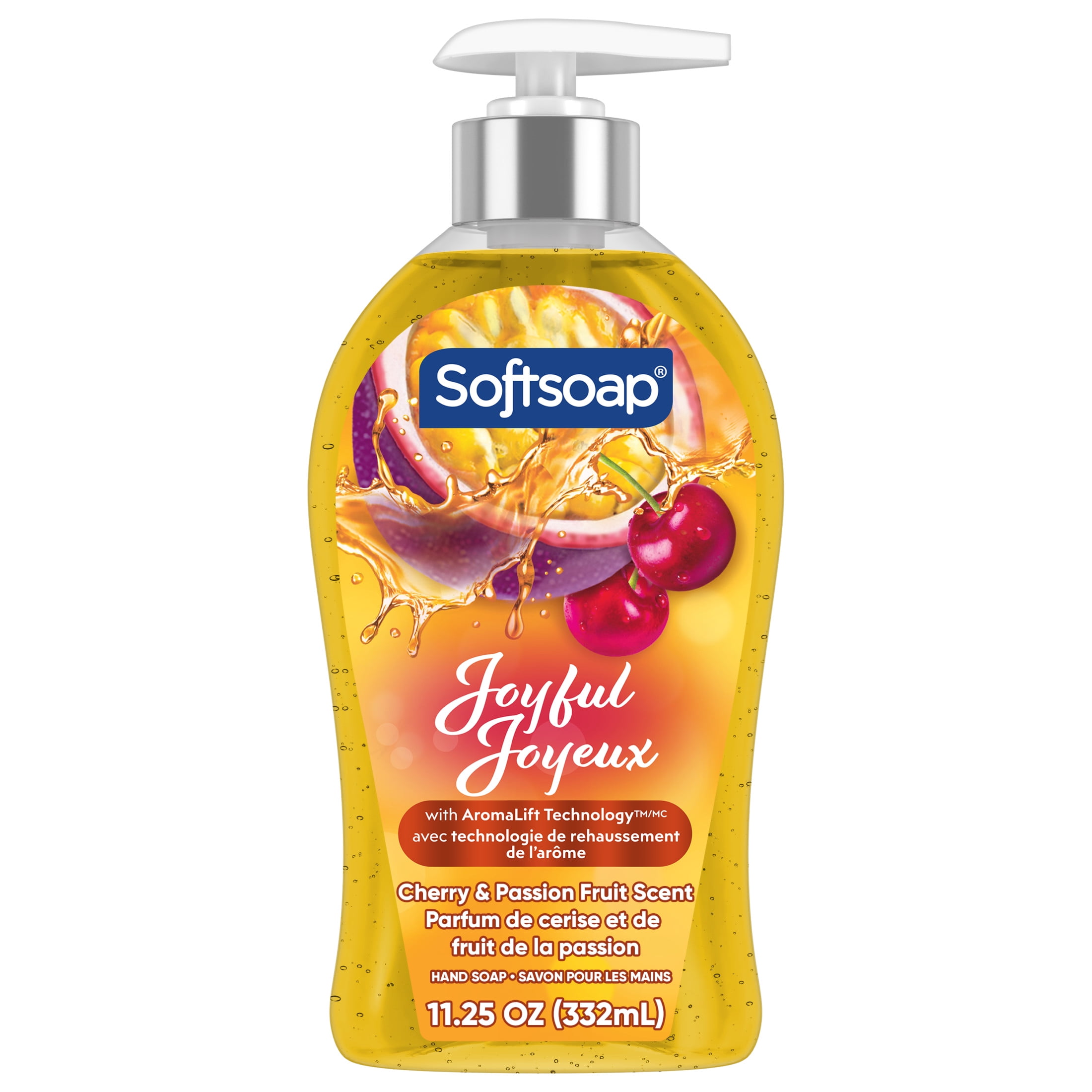 Softsoap Joyful Liquid Hand Soap, Paraben Free, pH Balanced, Cherry and Passion Fruit Scent, 11.25 fl oz Pump Bottle
